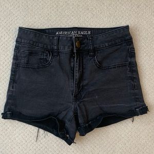 American Eagle Black High-waisted Jean Shorts